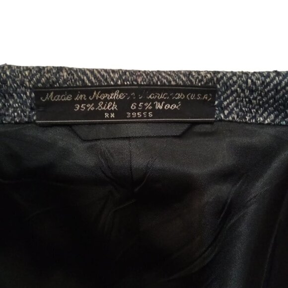 ANTONIO Parillo Blue Tweed Silk Wool Single Breasted Casual Blazer Sz 48 - Picture 7 of 10